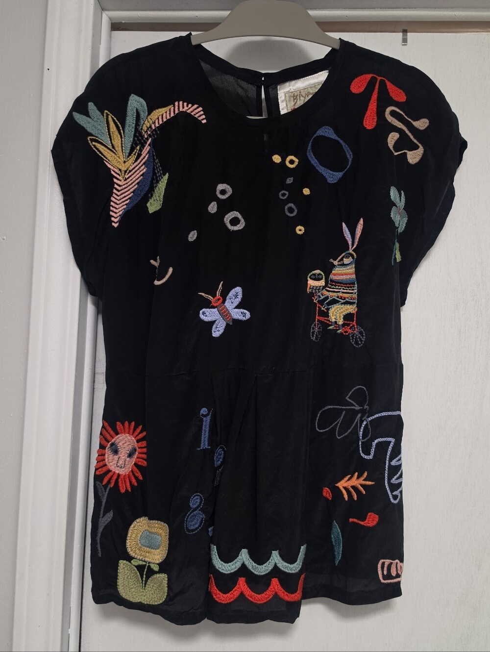 Johnny Was 100% Silk Blouse Sz M - Picture 6 of 14